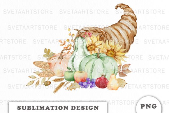 A Cornucopia Clipart Set for Craft & Graphic Projects