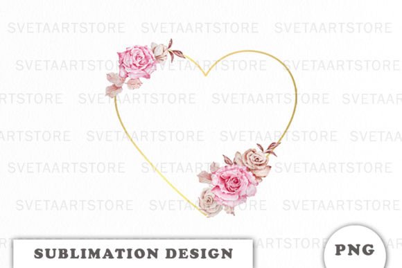 A Golden Heart Frame for Crafts and Graphics