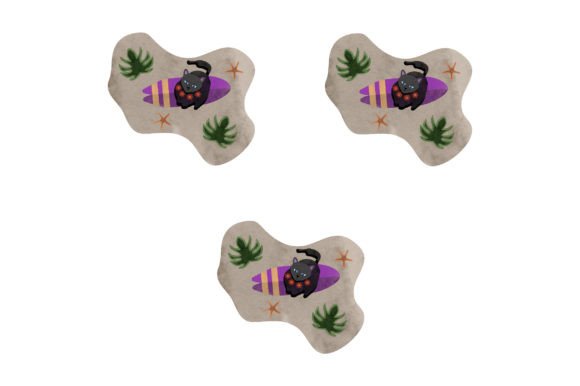 A Hawaiian Black Cat Pattern for Crafts & Cats Projects
