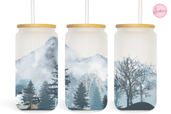 A Watercolor Can Glass Wrap for Elegant Brand Graphics