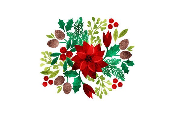A Watercolor Christmas Design for Embroidered Projects