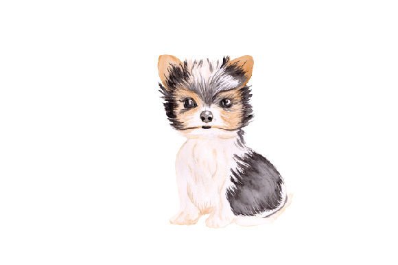 Crafts & Dogs: Young Biewer Yorkie Watercolor Design