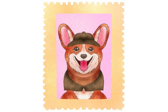 Crafts: Vintage Detective Corgi Stamp for Fairy Tales