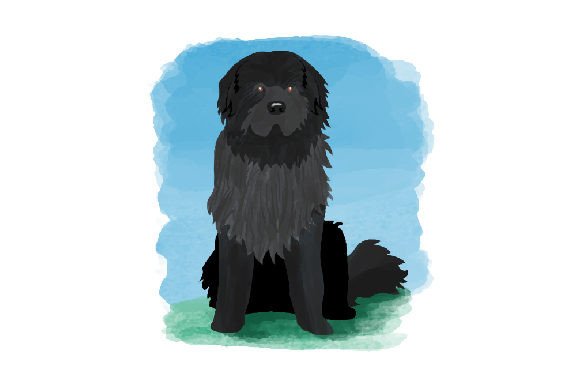 Evaluating Newfoundland Dog Watercolor Design for Crafts and Dogs Merchandise