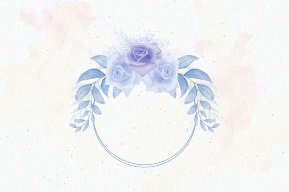 Lovely Blue Watercolor Floral Art Frame: A Graphic Asset for Crafts