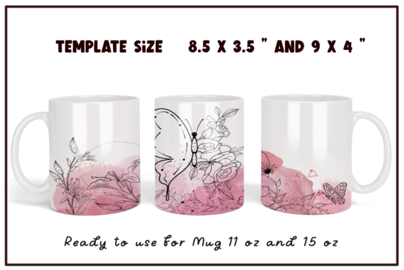 Review: The Flower Line Art Watercolor Pink Mug Design