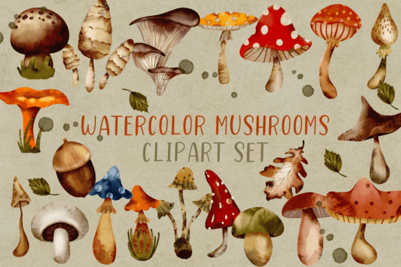 Reviewing Watercolor Mushrooms Clipart for Fall Craft Branding